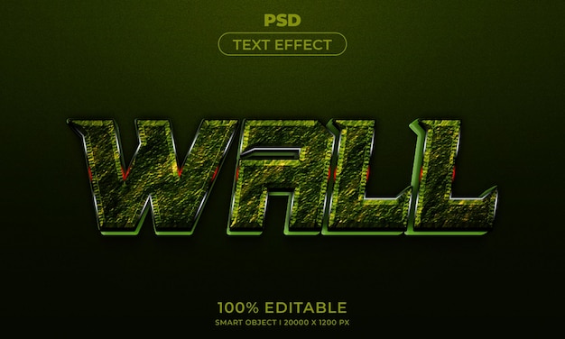 Estilo de efecto de texto editable 3d con fondo