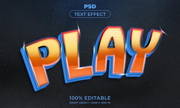 PSD estilo de efecto de texto editable 3d con fondo