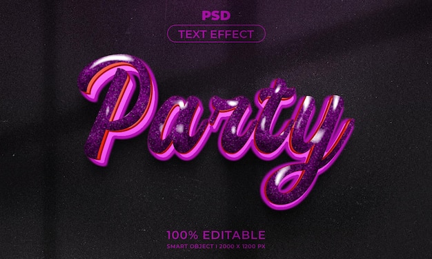 Estilo de efecto de texto editable 3d con fondo