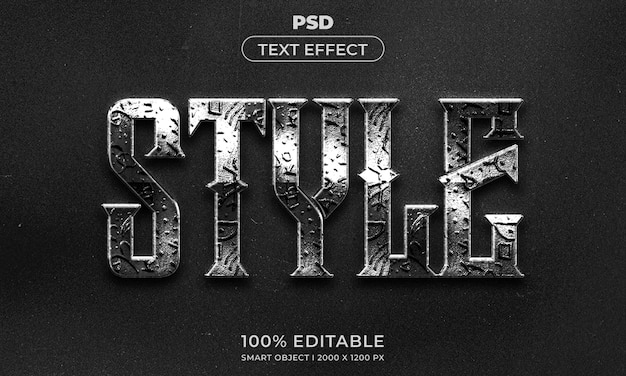 Estilo de efecto de texto editable 3d con fondo