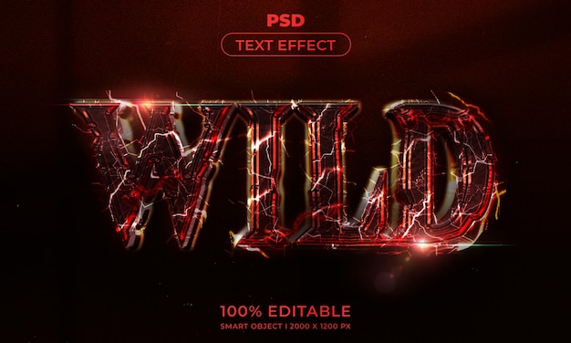 Estilo de efecto de texto editable 3d con fondo