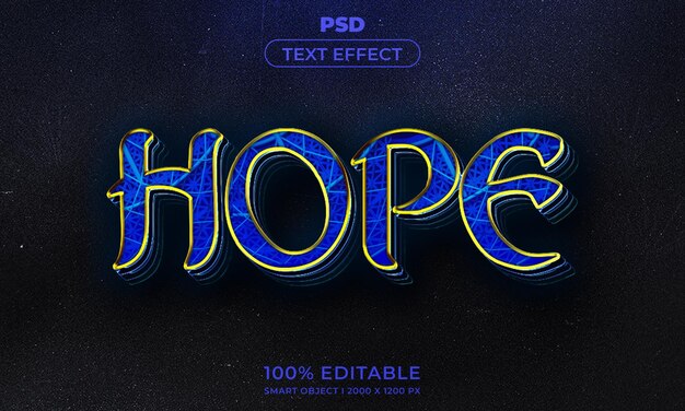 Estilo de efecto de texto editable 3d con fondo