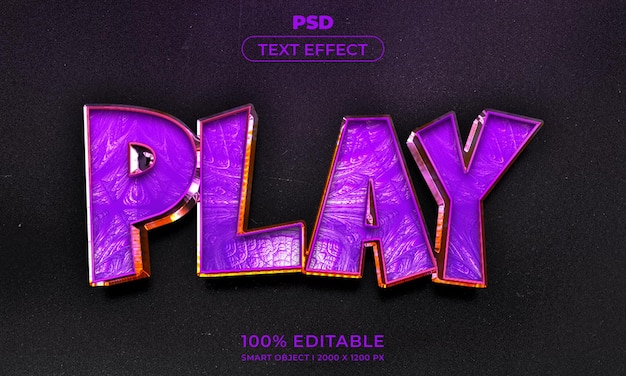 PSD estilo de efecto de texto editable 3d con fondo