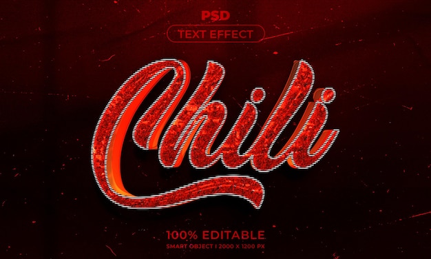 Estilo de efecto de texto editable 3d con fondo