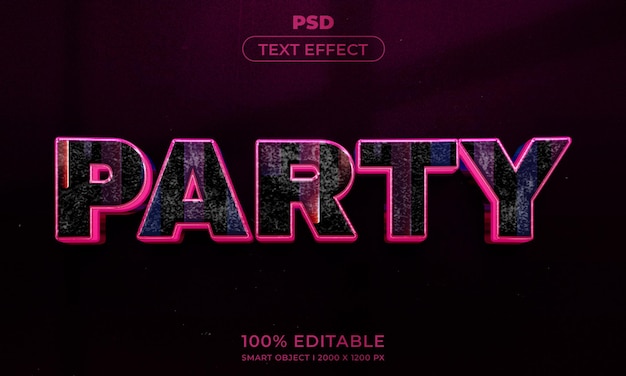 Estilo de efecto de texto editable 3d con fondo
