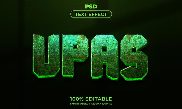 PSD estilo de efecto de texto editable 3d con fondo