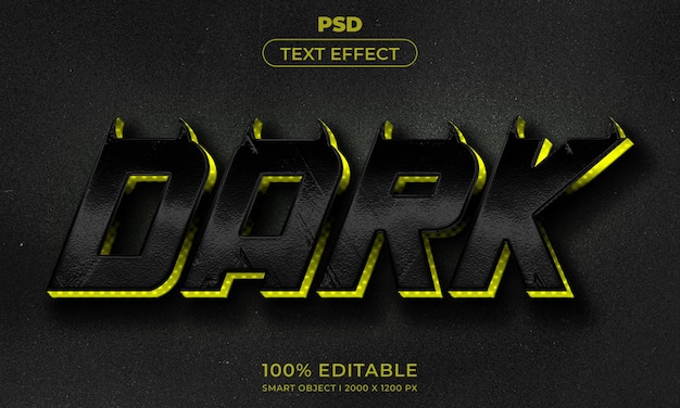 Estilo de efecto de texto editable 3d con fondo