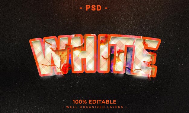 Estilo de efecto de texto editable 3d con fondo