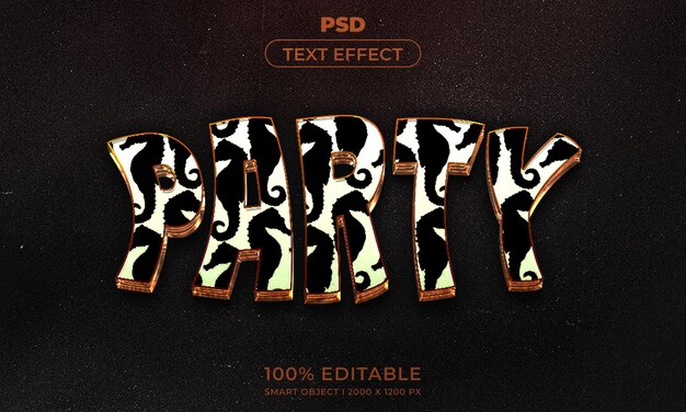 Estilo de efecto de texto editable 3d con fondo