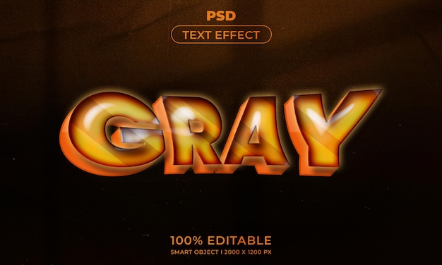 Estilo de efecto de texto editable 3d con fondo