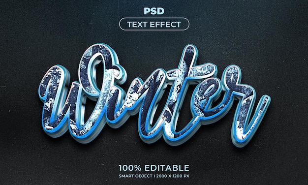 Estilo de efecto de texto editable 3d con fondo