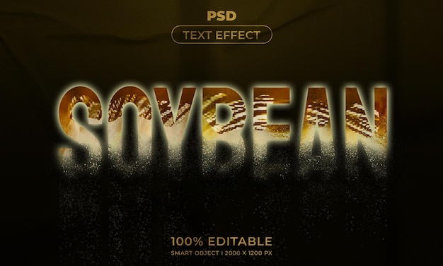 Estilo de efecto de texto editable 3d con fondo