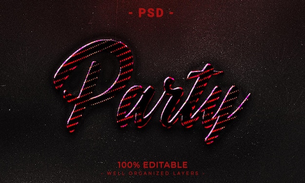 Estilo de efecto de texto editable 3d con fondo
