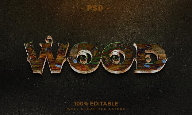 Estilo de efecto de texto editable 3d con fondo