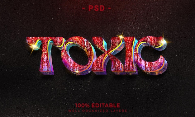 Estilo de efecto de texto editable 3d con fondo