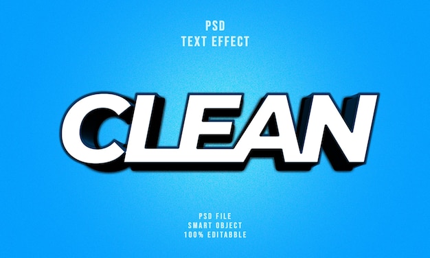 Estilo de efecto de texto editable 3D limpio de PSD