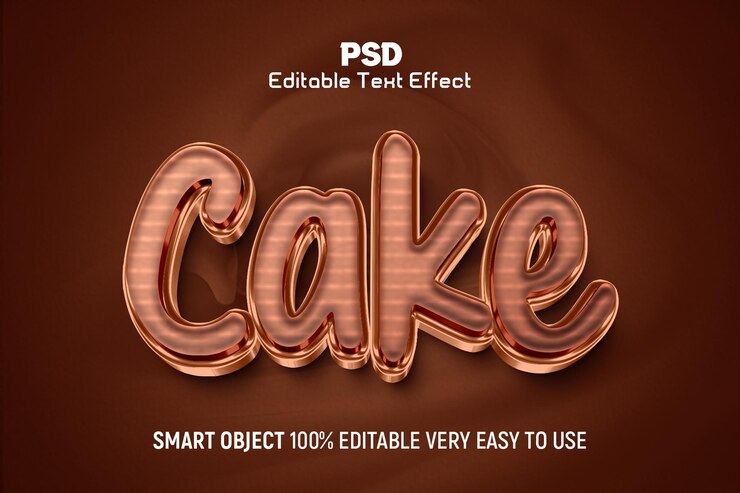 PSD estilo de efecto de texto editable en 3d de pastel