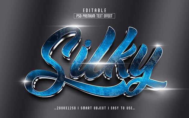 Estilo de efecto de texto editable 3d sedoso