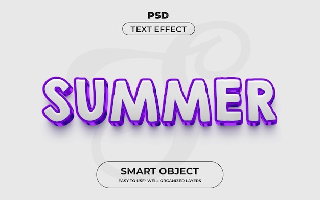 Estilo de efecto de texto editable 3d de verano con fondo premium
