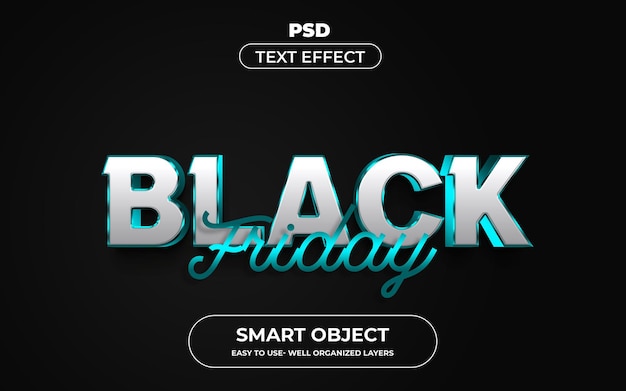 Estilo de efecto de texto editable 3d de viernes negro con fondo