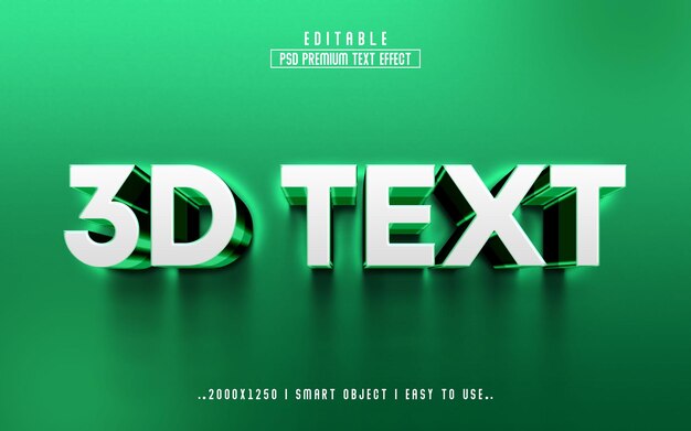 estilo de efecto de texto editable 3d