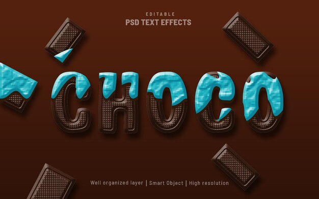 Estilo de efecto de texto editable choco