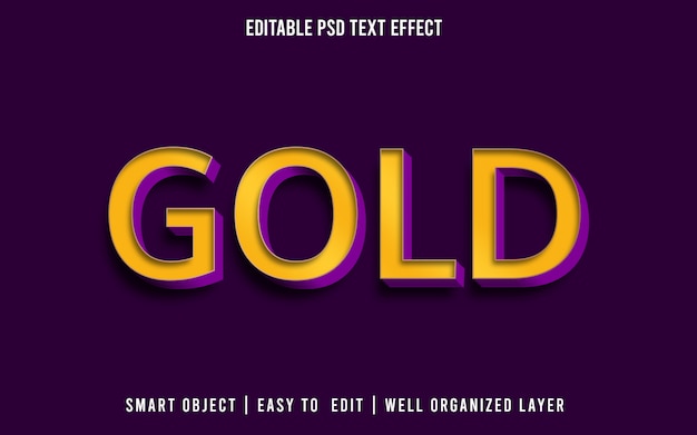 Estilo de efecto de texto editable dorado