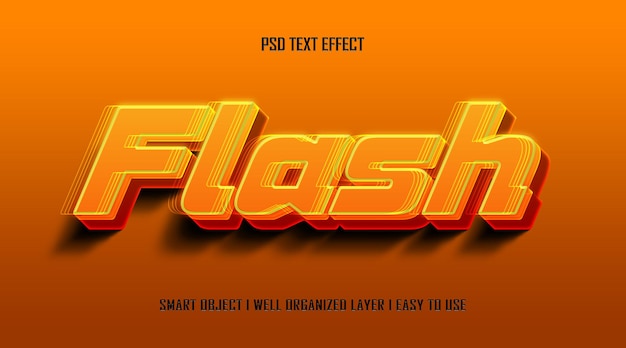 Estilo de efecto de texto editable flash 3d