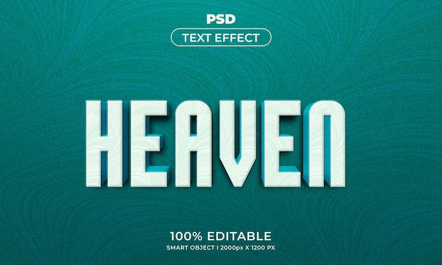 Estilo de efecto de texto editable Heaven 3d con fondo