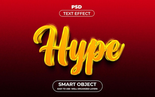 Estilo de efecto de texto editable hype 3d