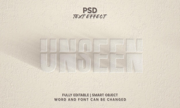 PSD estilo de efecto de texto editable invisible