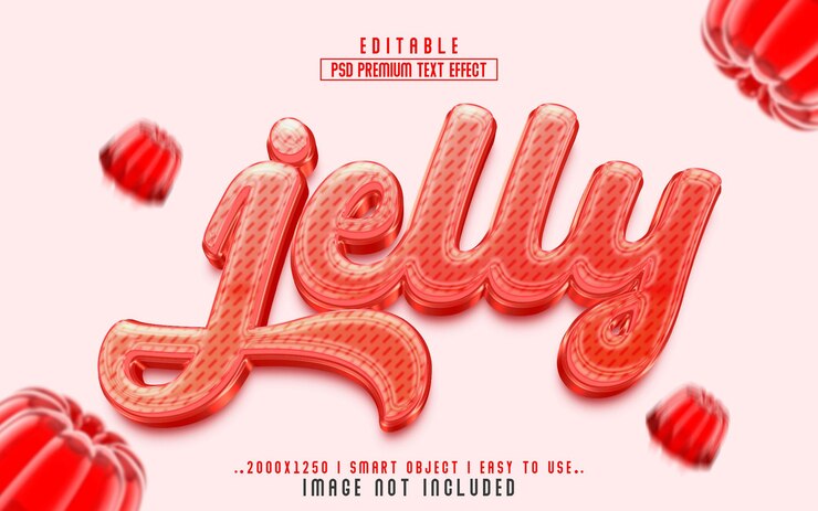 PSD estilo de efecto de texto editable jelly 3d