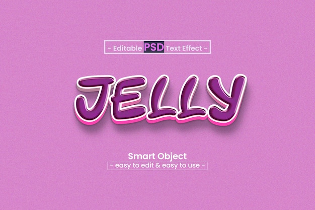 PSD estilo de efecto de texto editable jelly 3d