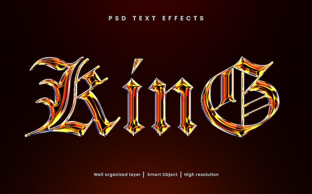 Estilo de efecto de texto editable King Luxury