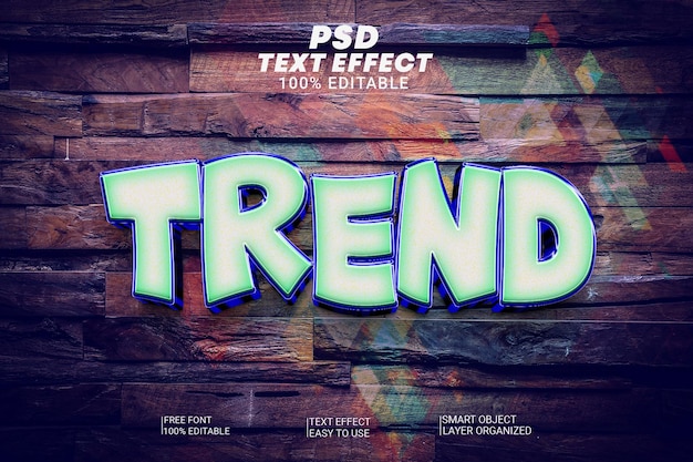 Estilo de efecto de texto editable de PSD Trend 3D