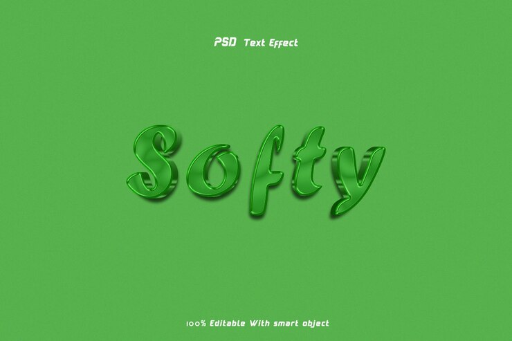 PSD estilo de efecto de texto editable softy 3d psd con fondo
