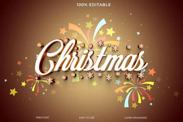 Estilo de efecto de texto de Feliz Navidad
