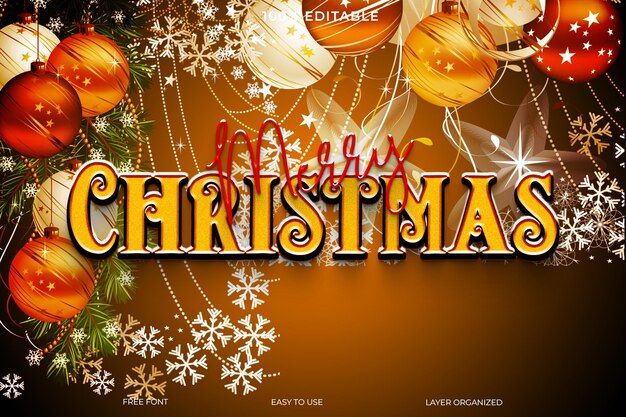 Estilo de efecto de texto de Feliz Navidad