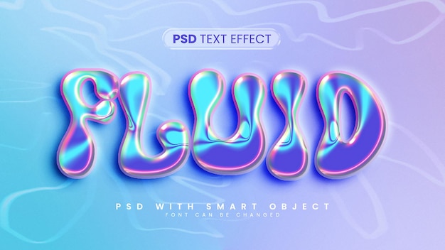 Estilo de efecto de texto fluido 3d