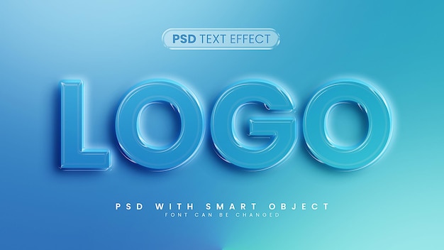 PSD estilo de efecto de texto del logotipo de maqueta 3d