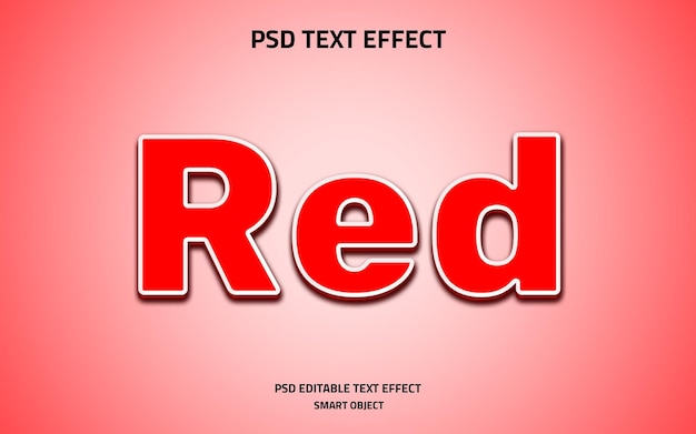 PSD estilo de efecto de texto de logotipo rojo