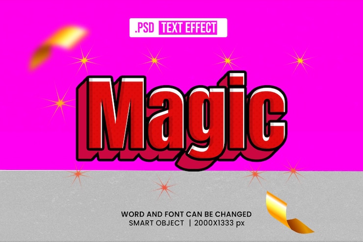 PSD estilo de efecto de texto mágico 3d