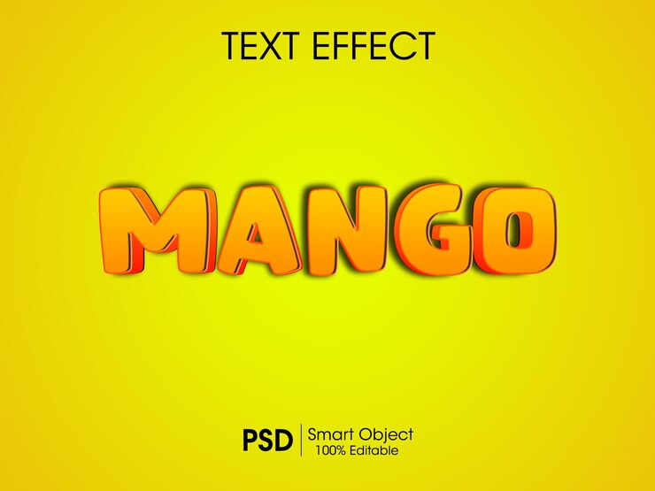 PSD estilo de efecto de texto de mango