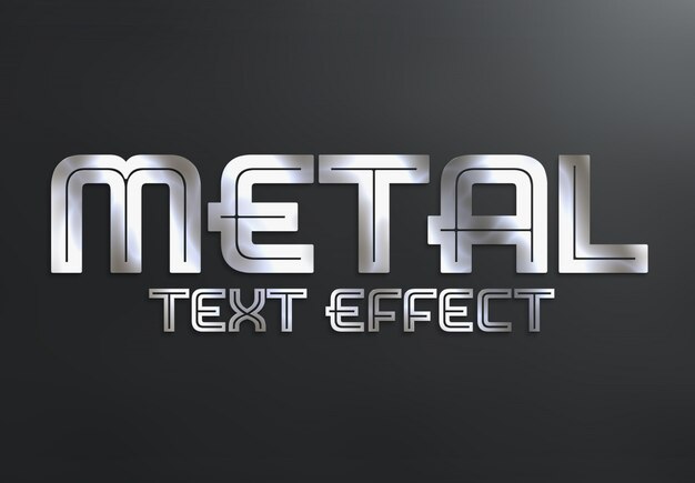 Estilo de efecto de texto metálico