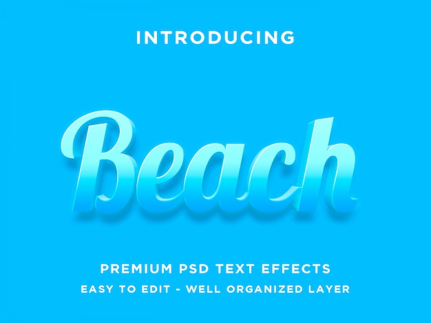 PSD estilo de efecto de texto de playa