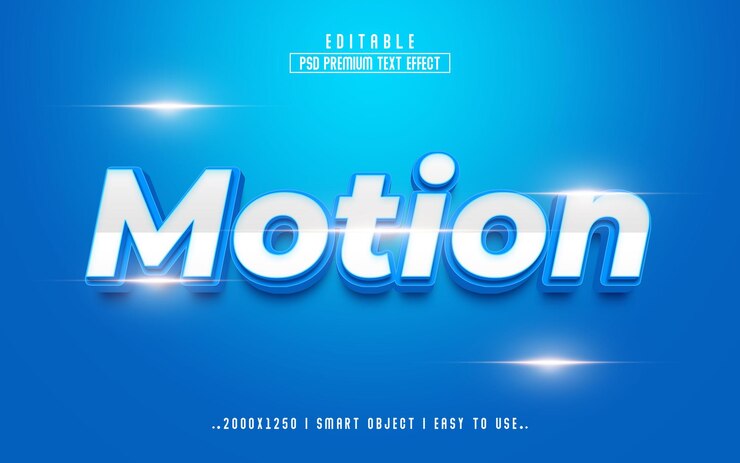 Estilo de efecto de texto PSD 3d Motion PSD editable