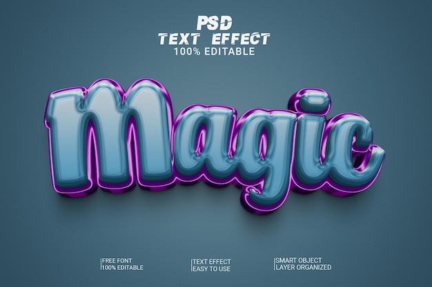 PSD estilo de efecto de texto psd mágico 3d