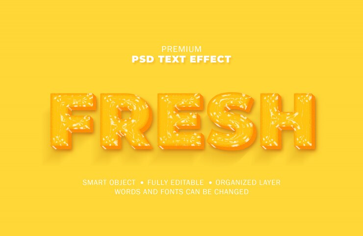 PSD estilo de efecto de texto realista de plástico de vidrio de agua 3d