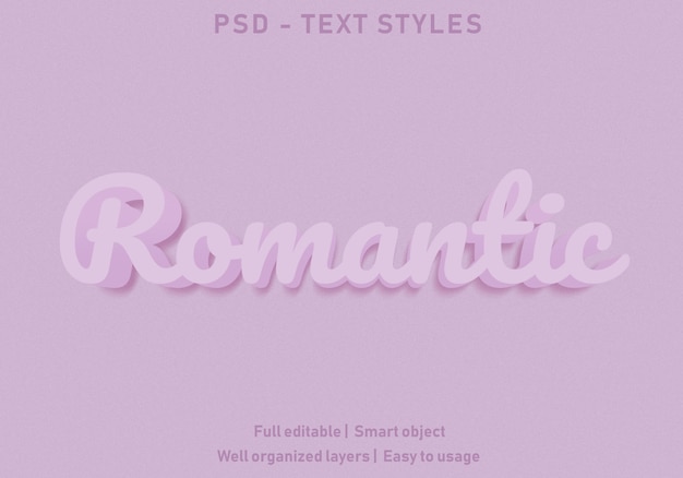 Estilo de efecto de texto romántico