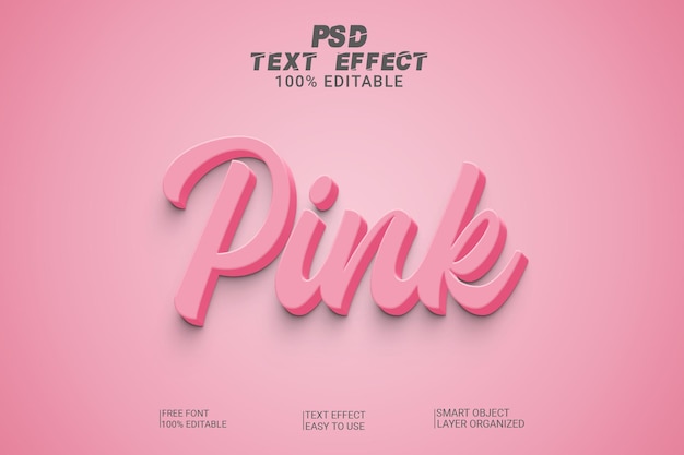 Estilo de efecto de texto rosa